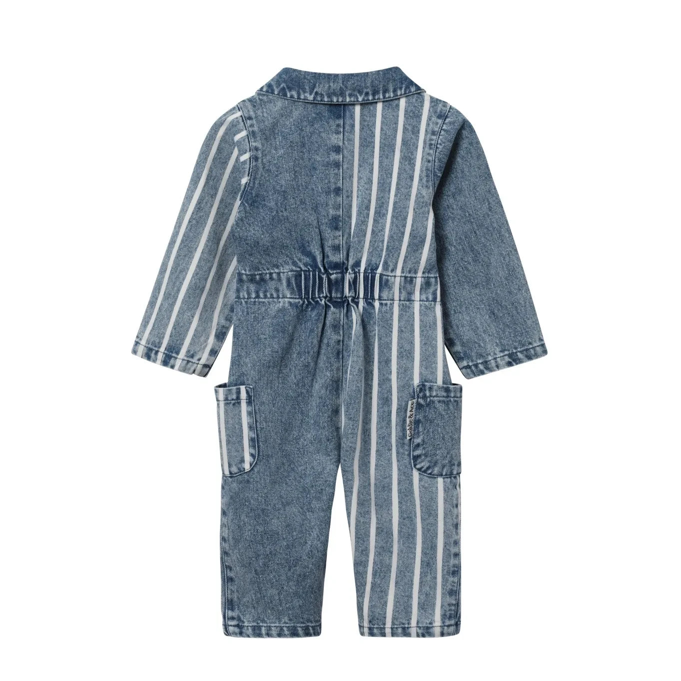 Goldie + Ace - Buddy Çizgili Denim Tulum | Mavi