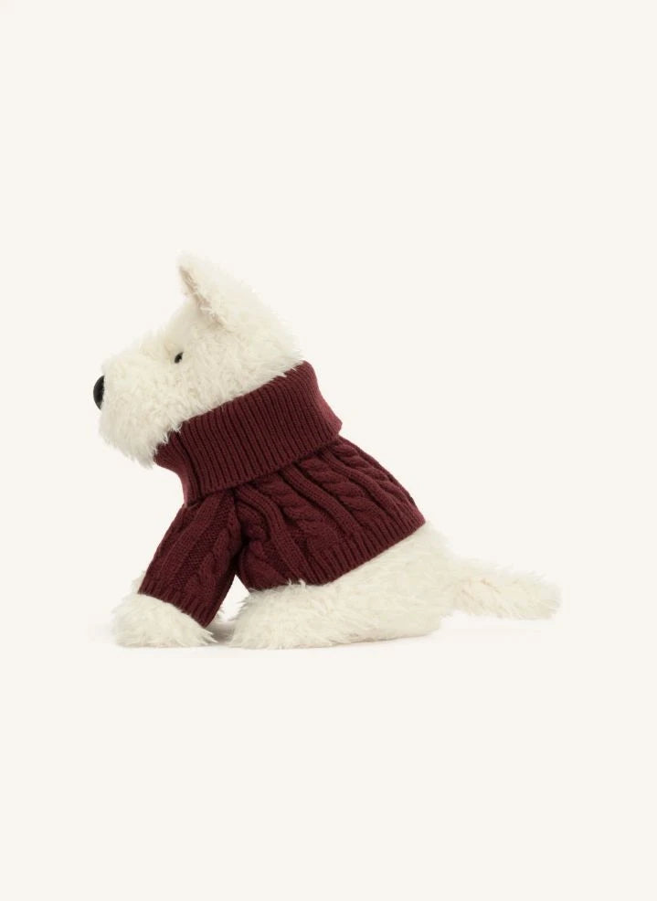 Jellycat - Munro Scottie كلب "سويتر شتوي" دمية محشوة
