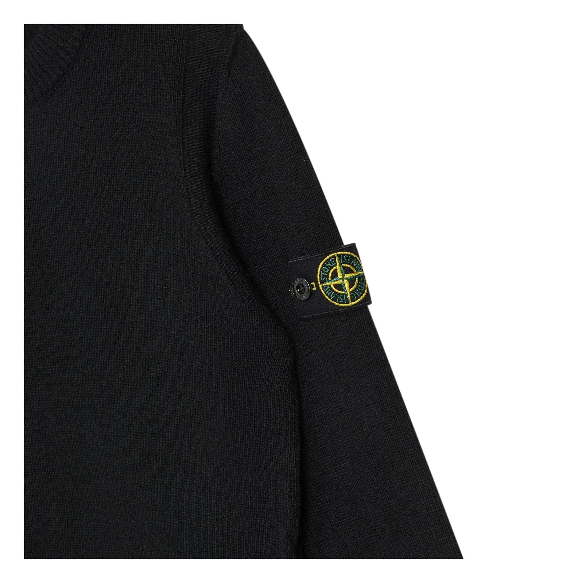 Stone Island - Logo Yün Kazak | Siyah