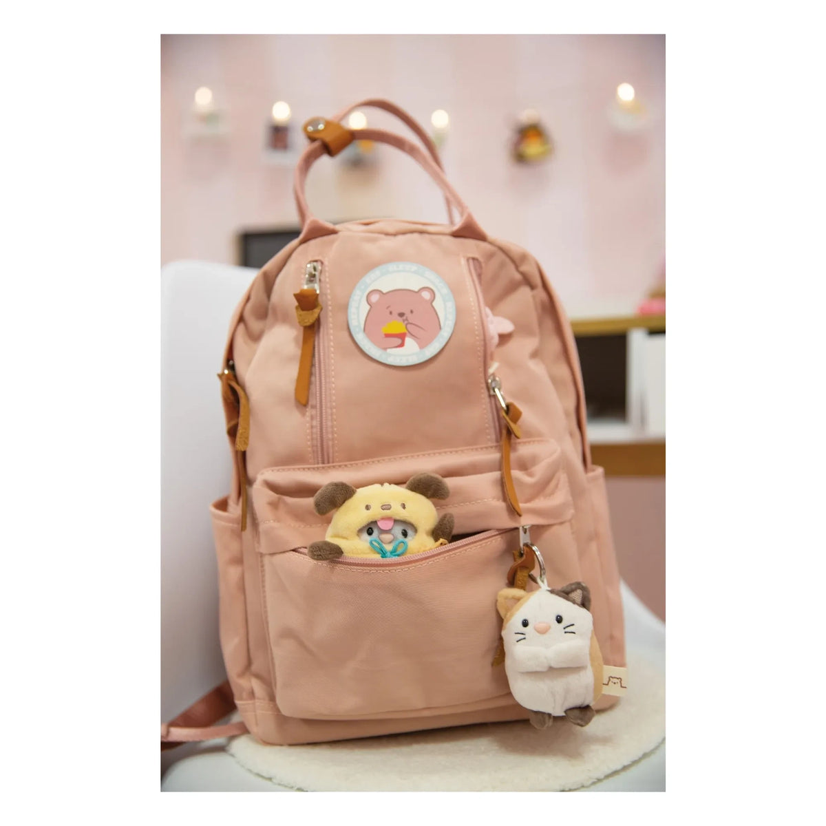 Nici - Angy peluş kedi ve tavşan kılığında | Pembe