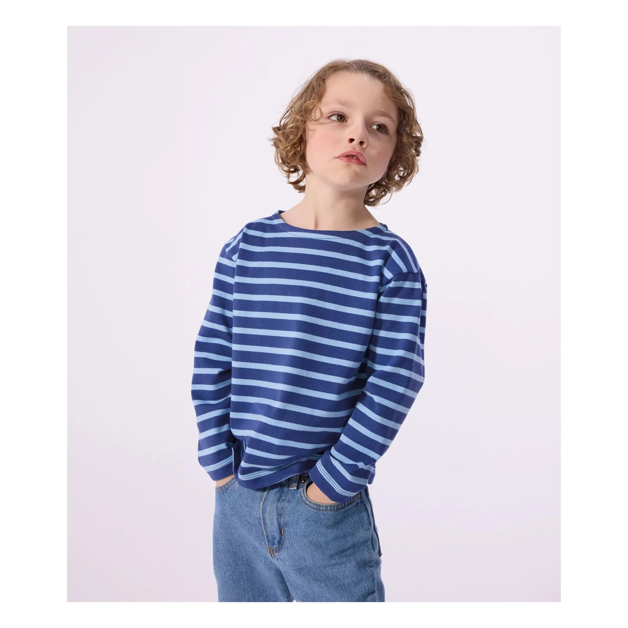 Petit Bateau - Marinière rozetli Tişört | Mavi