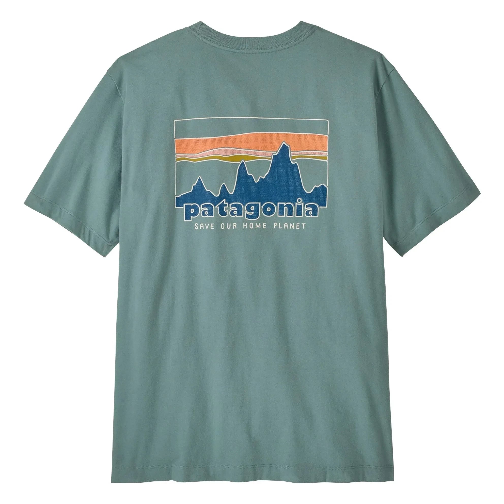Patagonia - 73 Skyline Tişört | Mavi Yeşil