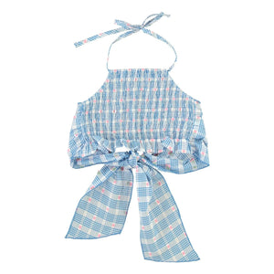 Bebe Organic - Top Nœud Ida Kareli | Açık mavi