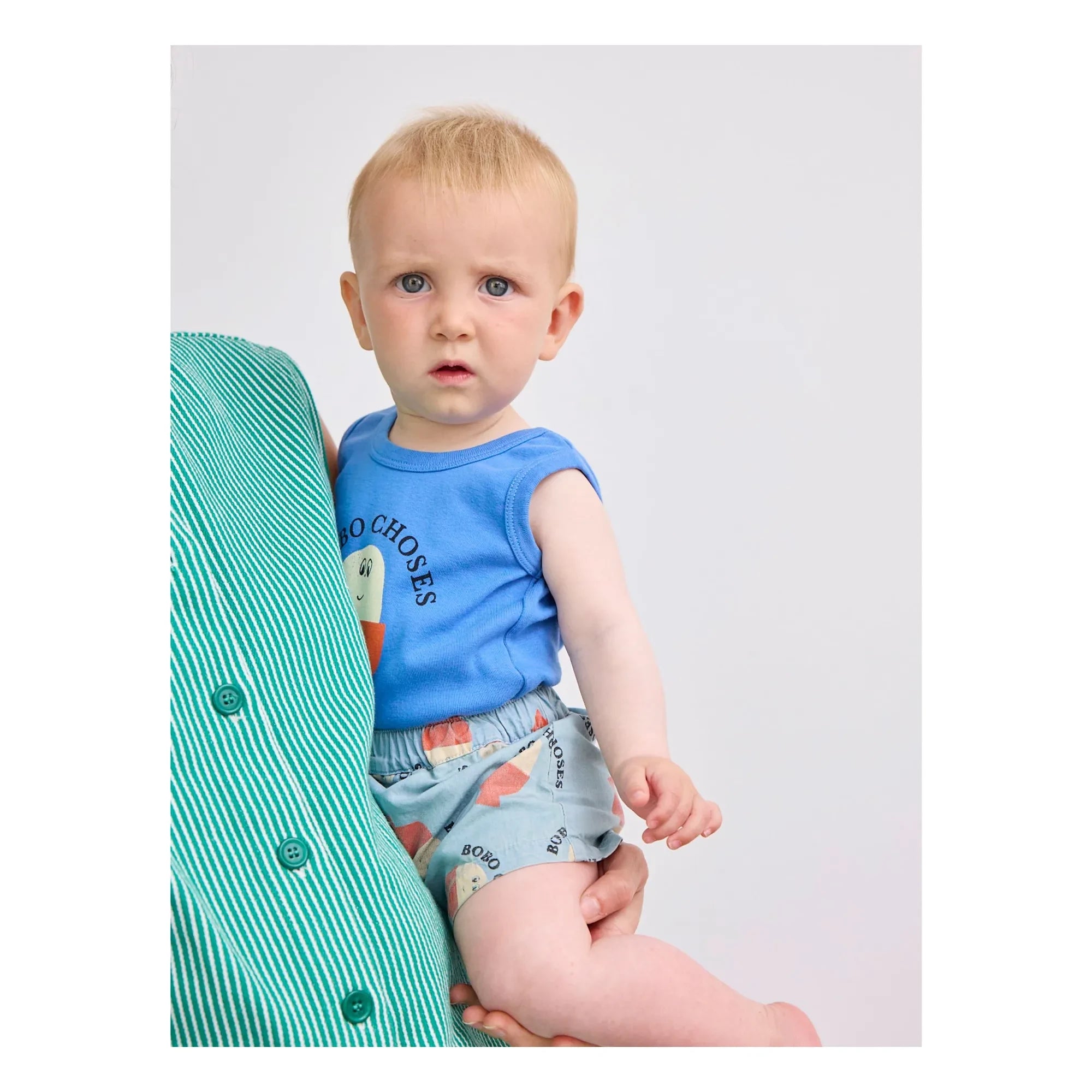Bobo Choses - Bobo organik pamuklu kolsuz body | Mavi