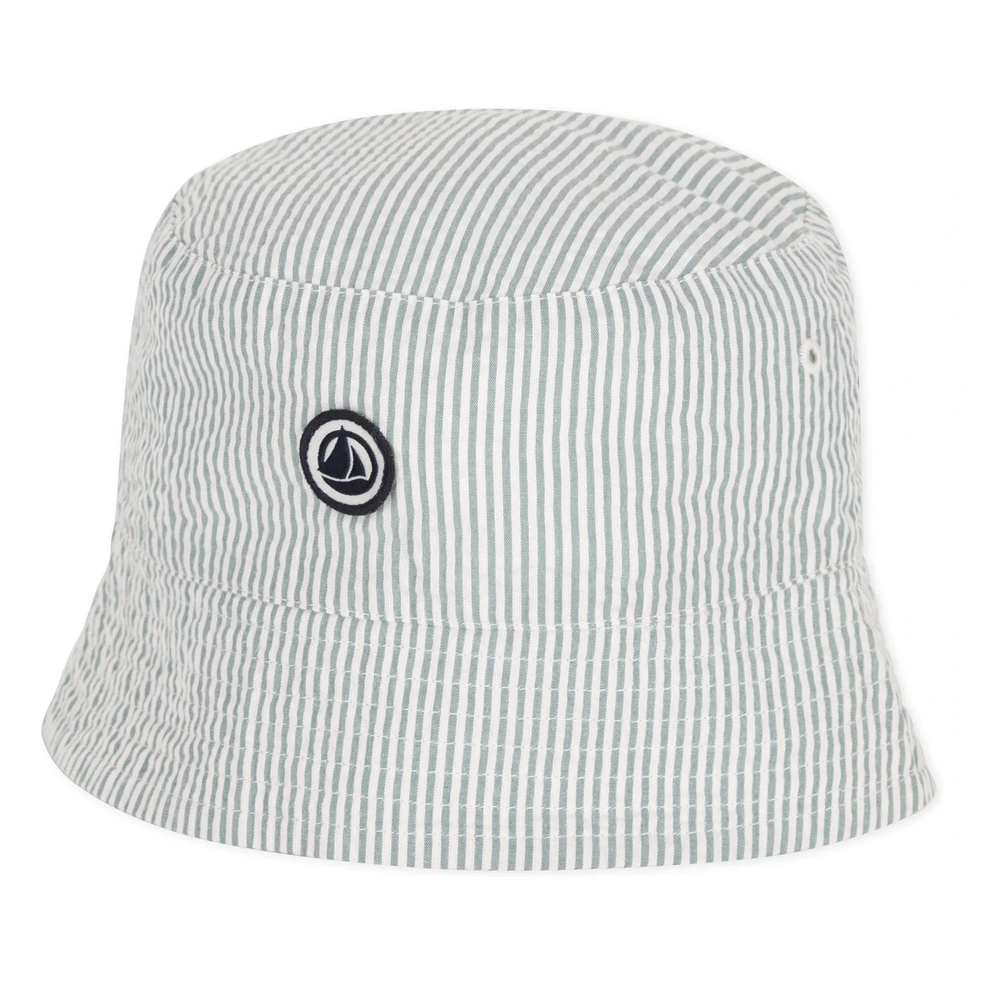 Petit Bateau - Çizgili Organik Pamuklu Bob Şapka | Yeşil