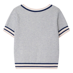 Bonpoint - İnce örme T-shirt Limette Organik pamuk | Mavi