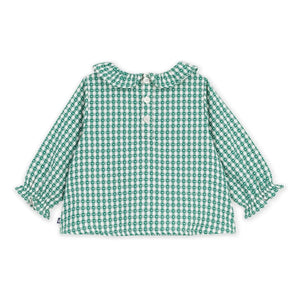 Petit Bateau - Vichy organik pamuk bluz | Yeşil