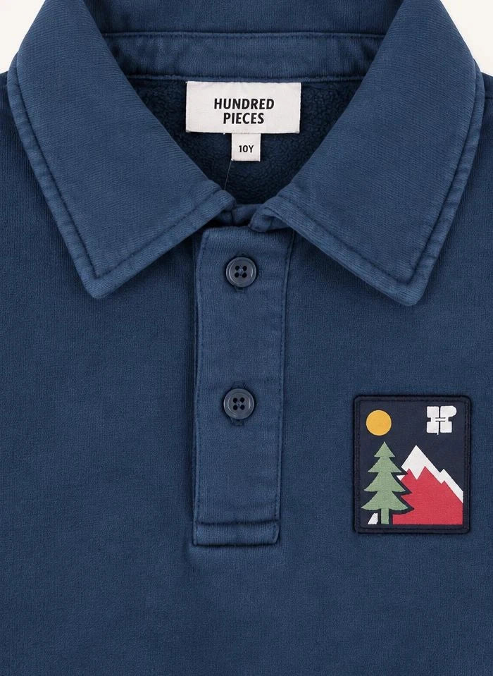 Hundred Pieces - Phoenix Mountain سويت شيرت قطن عضوي | رمادي أزرق