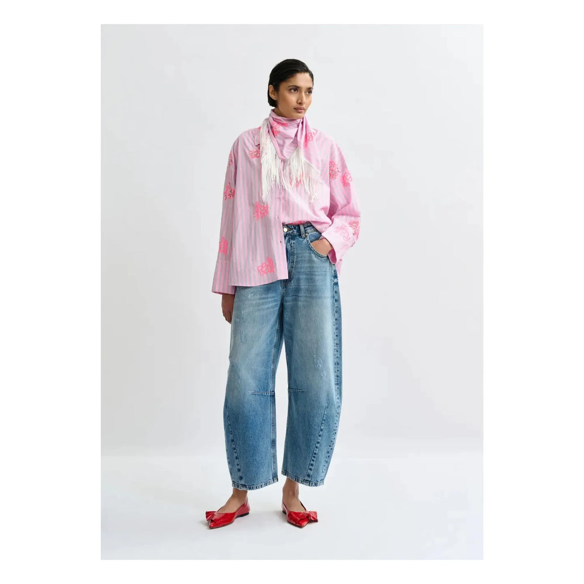 Essentiel Antwerp - Jalinki Nakışlı Gömlek | Pembe