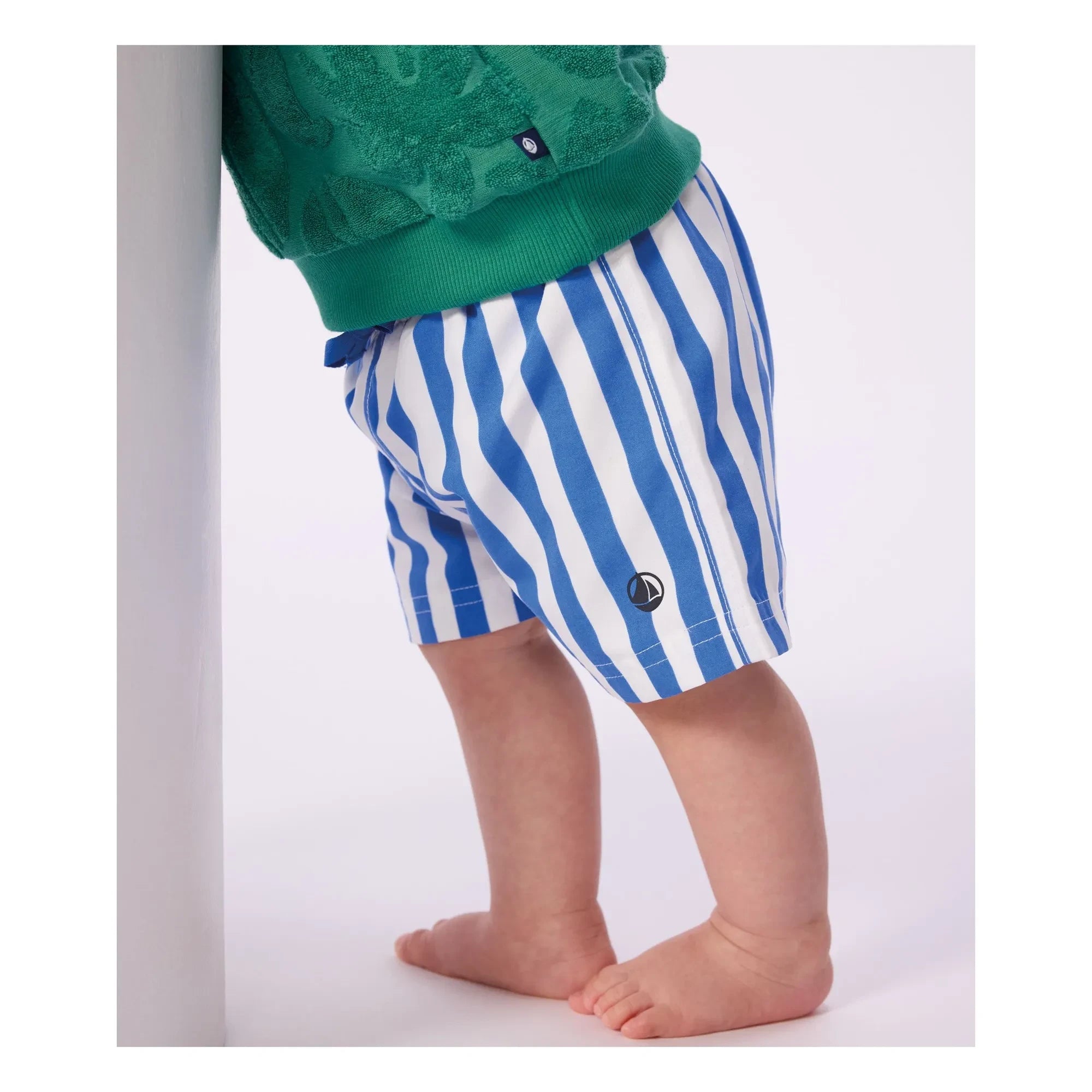 Petit Bateau - Bebek Çizgili Geri Dönüştürülmüş Elyaf Mayo Şortu | Mavi