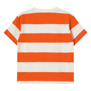 Tinycottons - Çizgili organik pamuklu T-shirt | Kırmızı