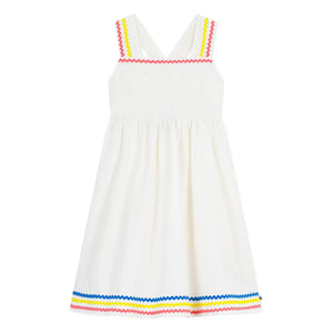 Petit Bateau - Organik Pamuk Poplin Askısız Elbise | Beyaz