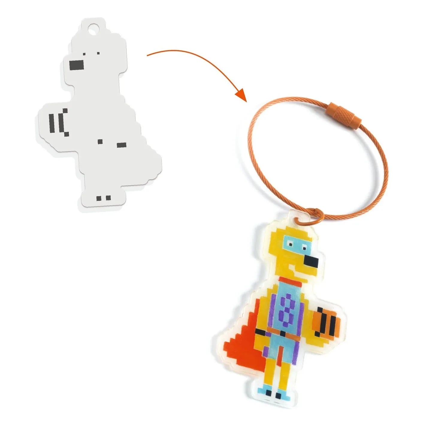 Djeco - DIY Kit - Piksel Sanatı Kahraman Anahtarlıklar
