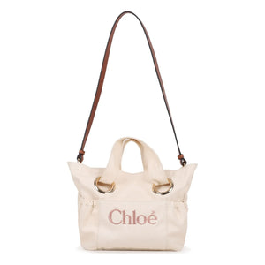 Chloé - Organik Pamuk Logo Tote Çanta | Chalk