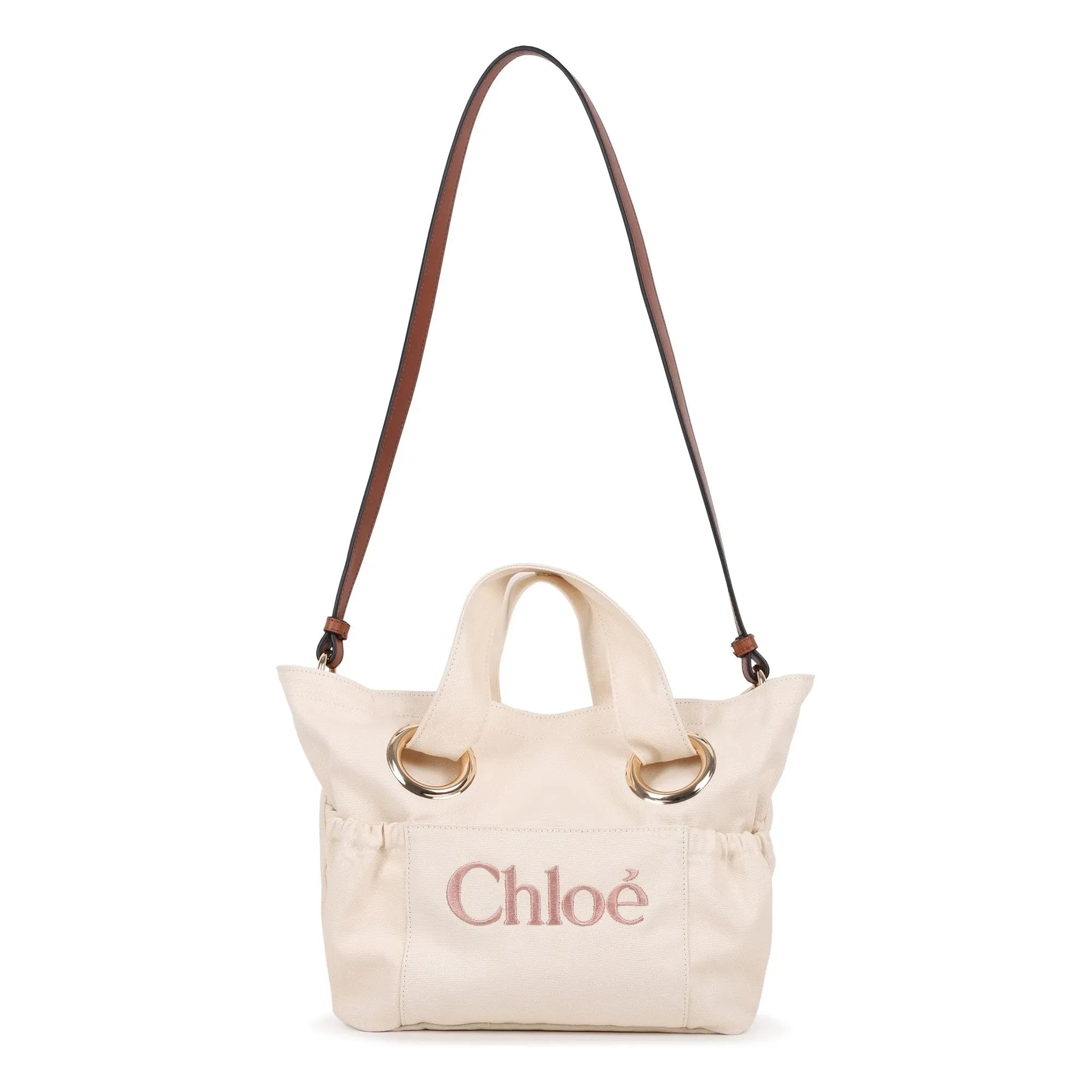 Chloé - Organik Pamuk Logo Tote Çanta | Chalk