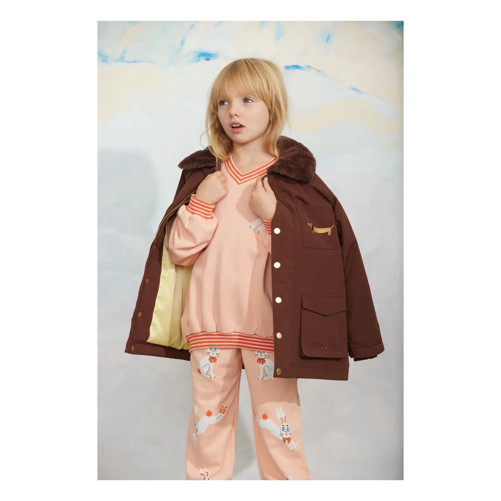 Mini Rodini - Tavşanlı Organik Pamuklu Jogger | Pembe