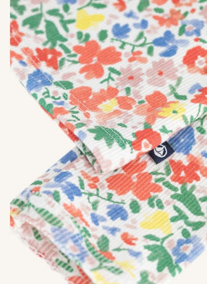 Petit Bateau - Organik Pamuk Çiçekli Hırka | Beyaz