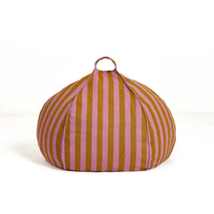 Nobodinoz - Vibes Stripes Yuvarlak Puf | Yellow Curry rengi
