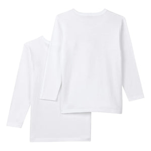 Petit Bateau - 2'li Organik Pamuk Uzun Kollu Tişört Seti | Beyaz