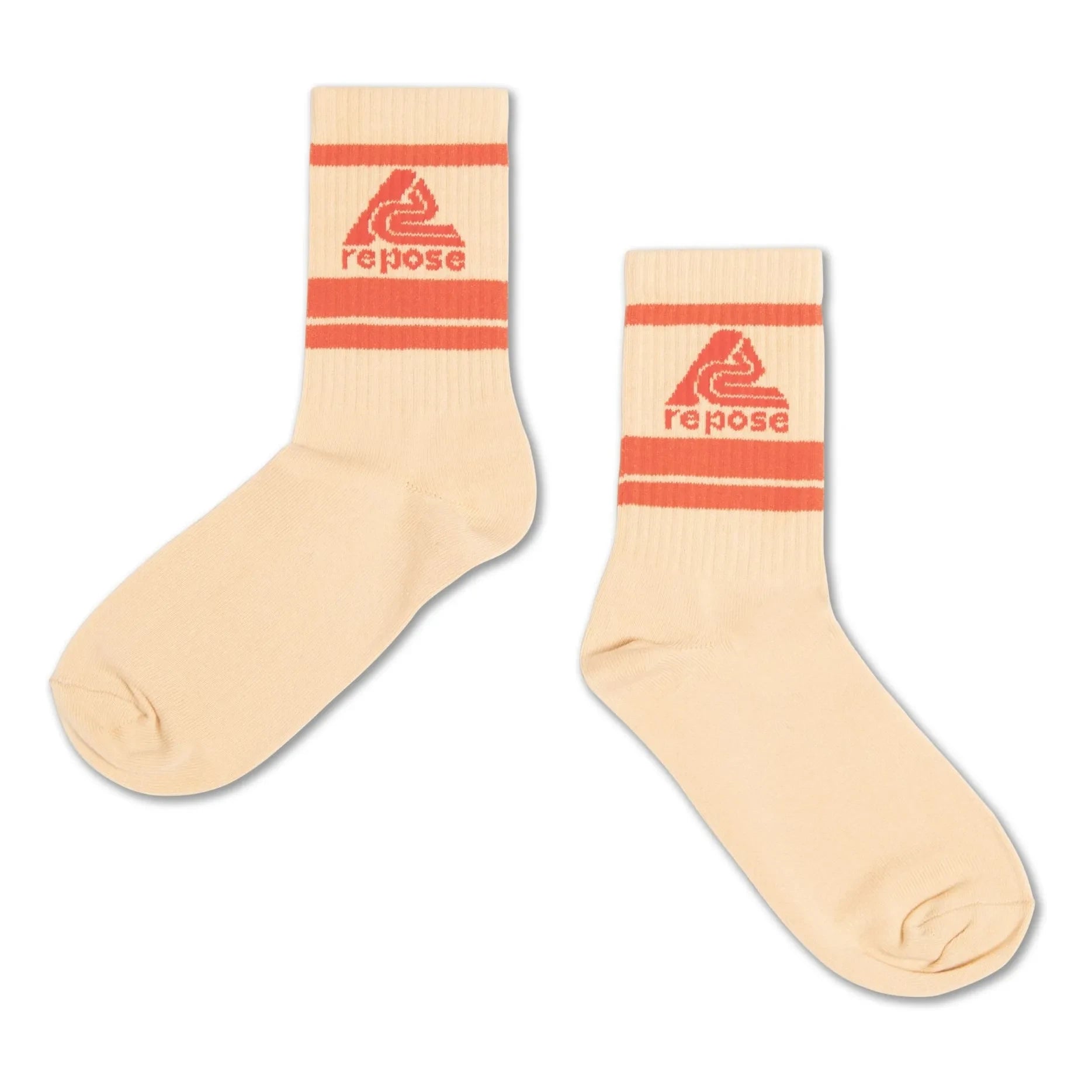Repose AMS - 3'lü Logo Çorap Seti | Bej