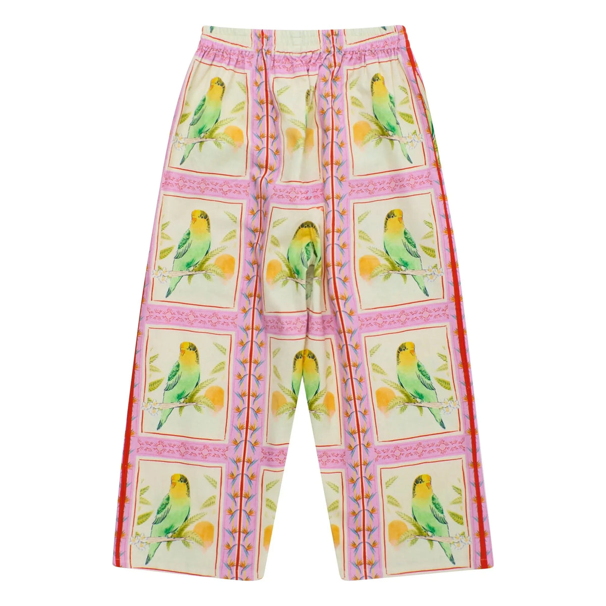 Maison Mangostan - Birds Patchwork Pantolon | Pembe