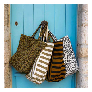 Rose in April - Elisabeth çizgili tote çanta | Zeytin