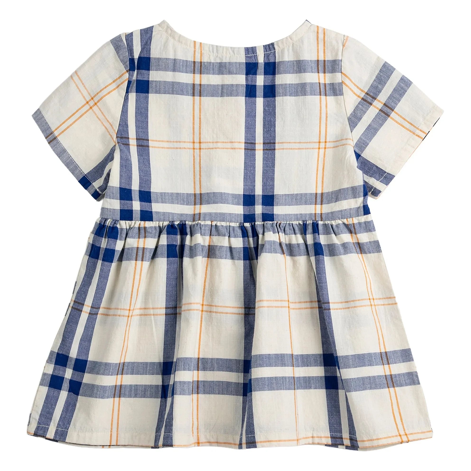 Bobo Choses - Tartan Organik Pamuk Bebek Elbisesi | Ekru