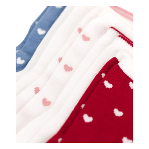 Petit Bateau - 5 Çift Jersey Yüksek Çorap Seti | Kırmızı