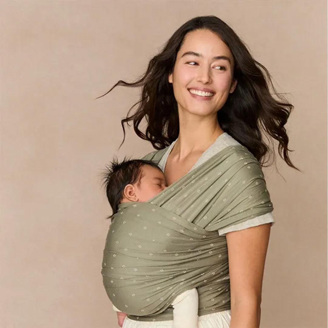 Ergobaby Aura Wrap Sustainable Knit - Olive Diamonds-Baby Carriers-Olive Diamonds-One Size | Natural Baby Shower