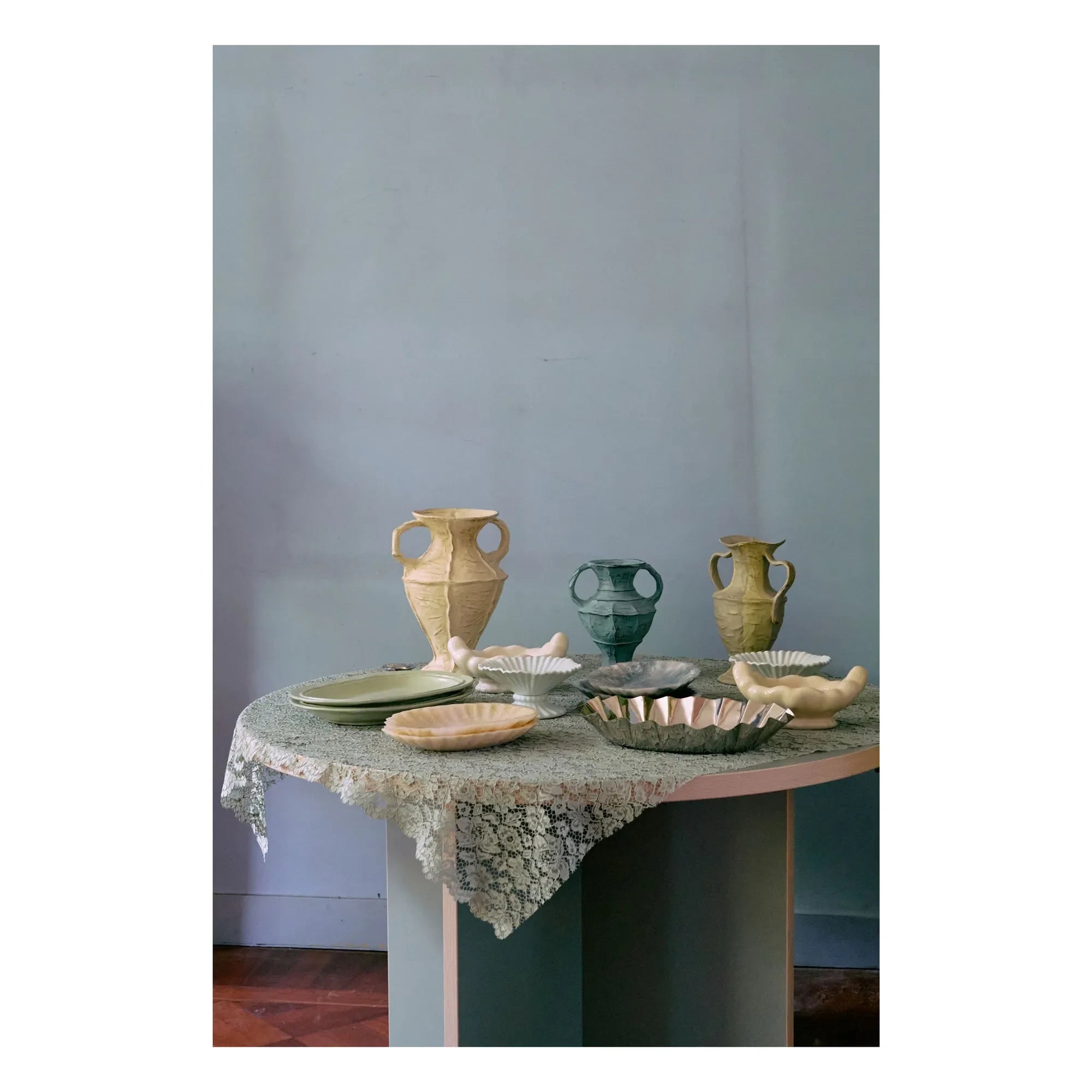 HKliving - New Classics taş seramik vazo | Krem