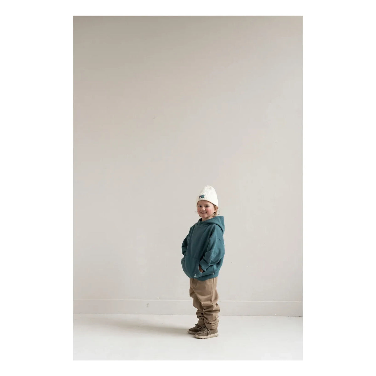 Jenest - Chris Chiné Organik Pamuklu Hoodie | Tavus Kuşu Mavisi