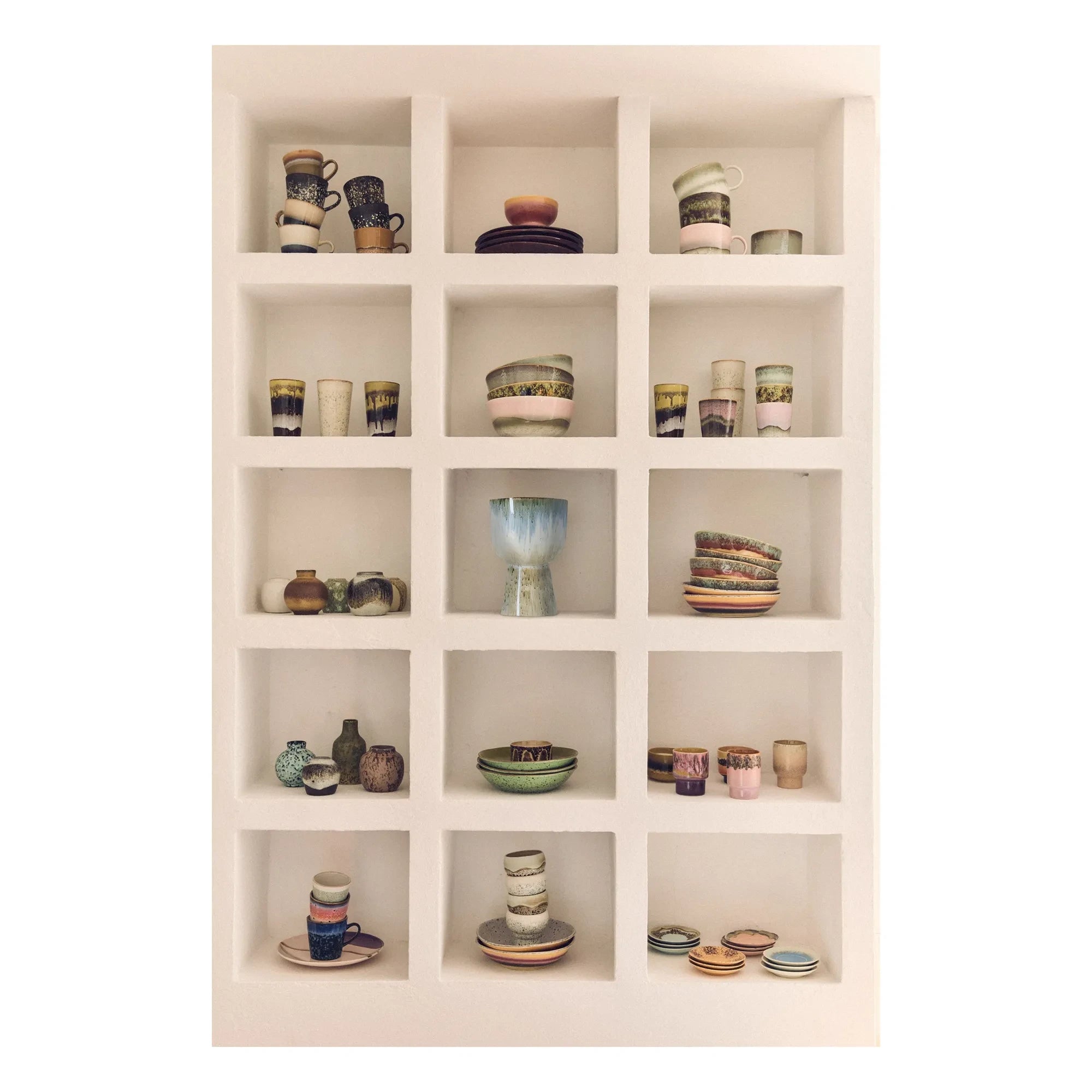 HKliving - Taş seramik kaseler - 2'li set | Pembe