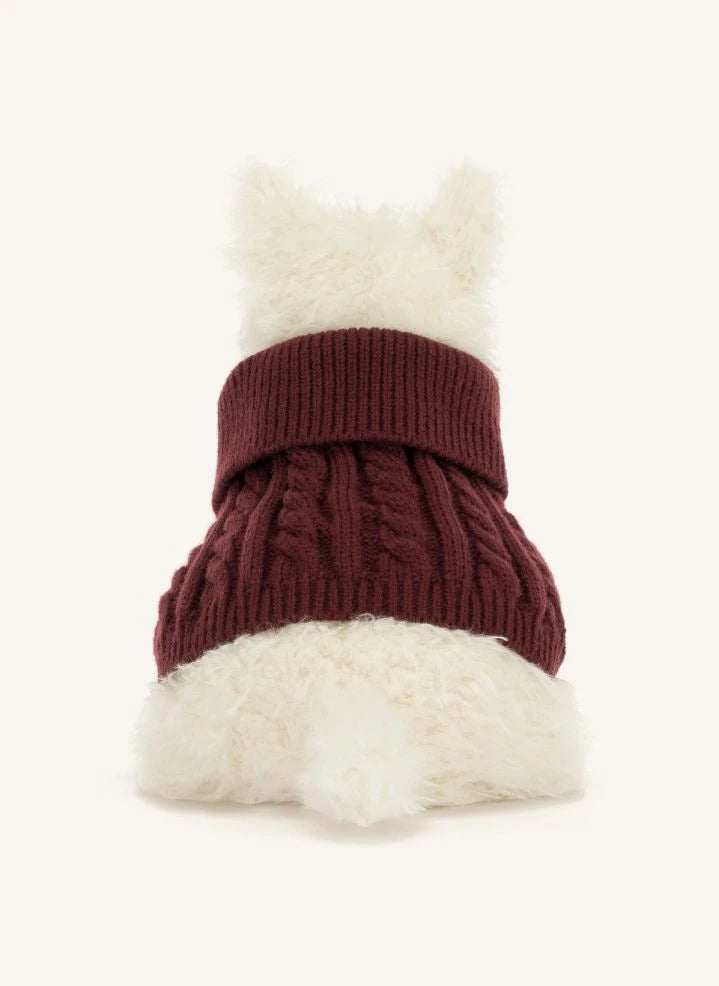 Jellycat - Munro Scottie كلب "سويتر شتوي" دمية محشوة
