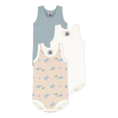 Petit Bateau - 3'lü Organik Pamuk Fil Desenli Body Seti | Beyaz