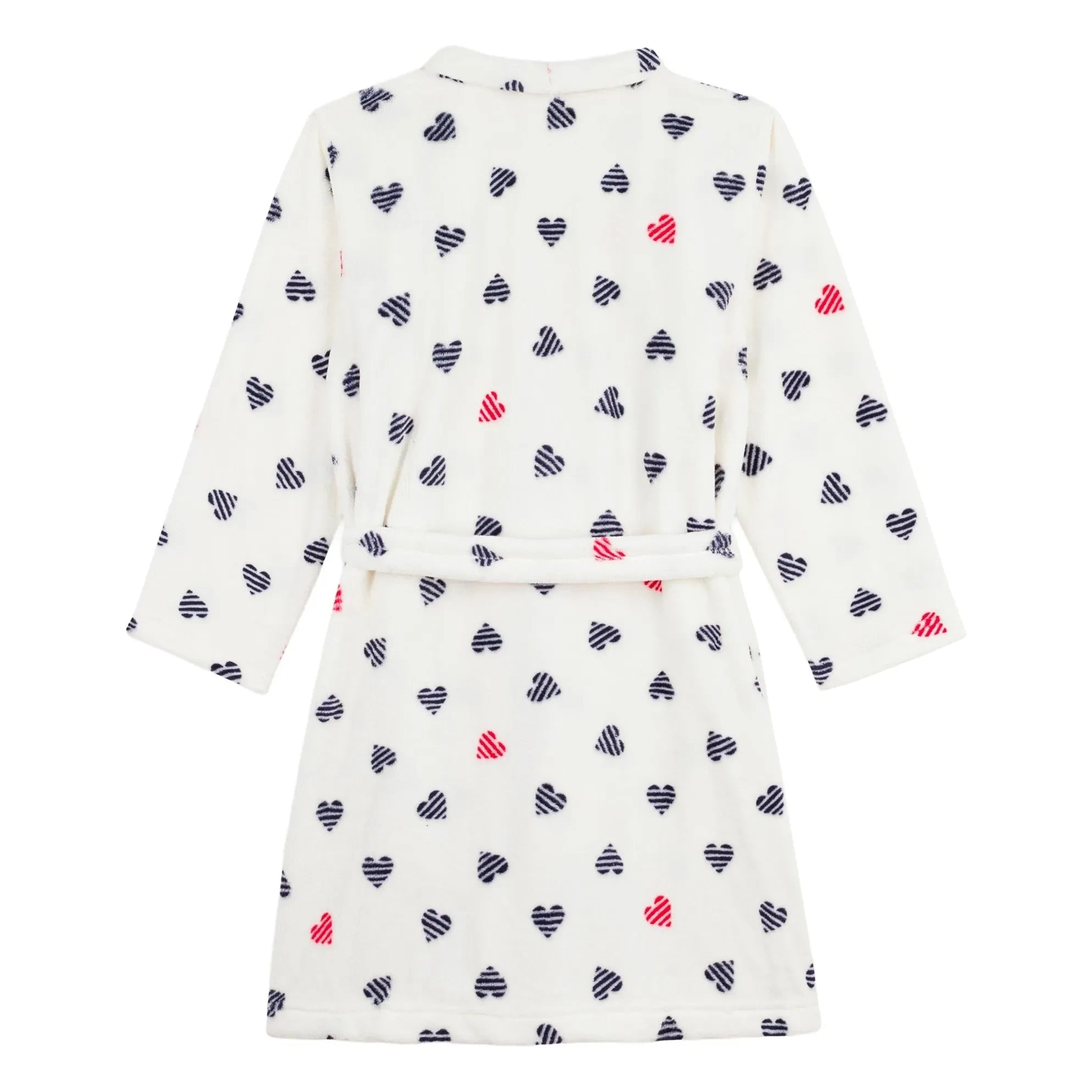 Petit Bateau - Çizgili Kalpler Sabahlığı | Beyaz