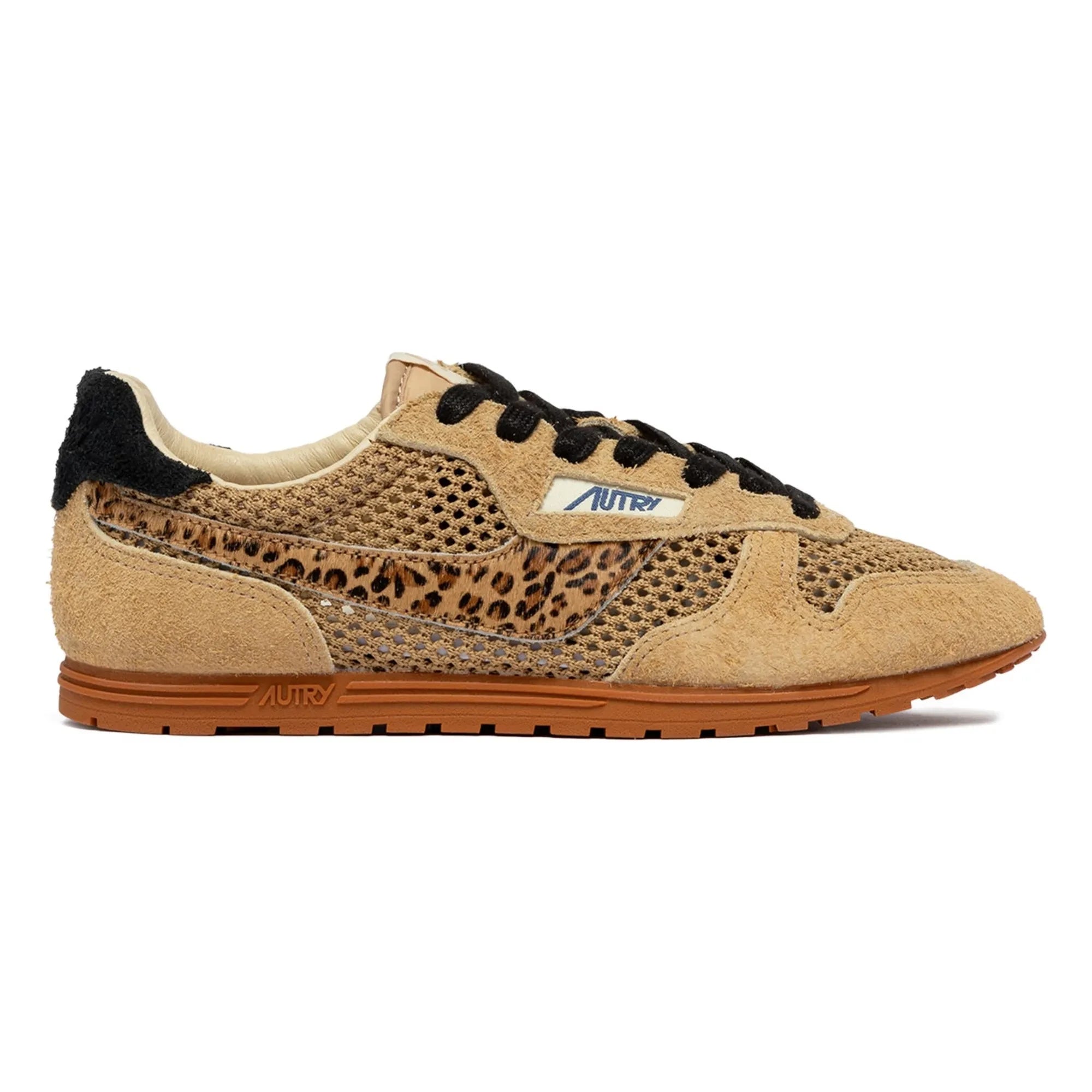 Autry - Windspin Low Leopard Süet Sneakers | Camel