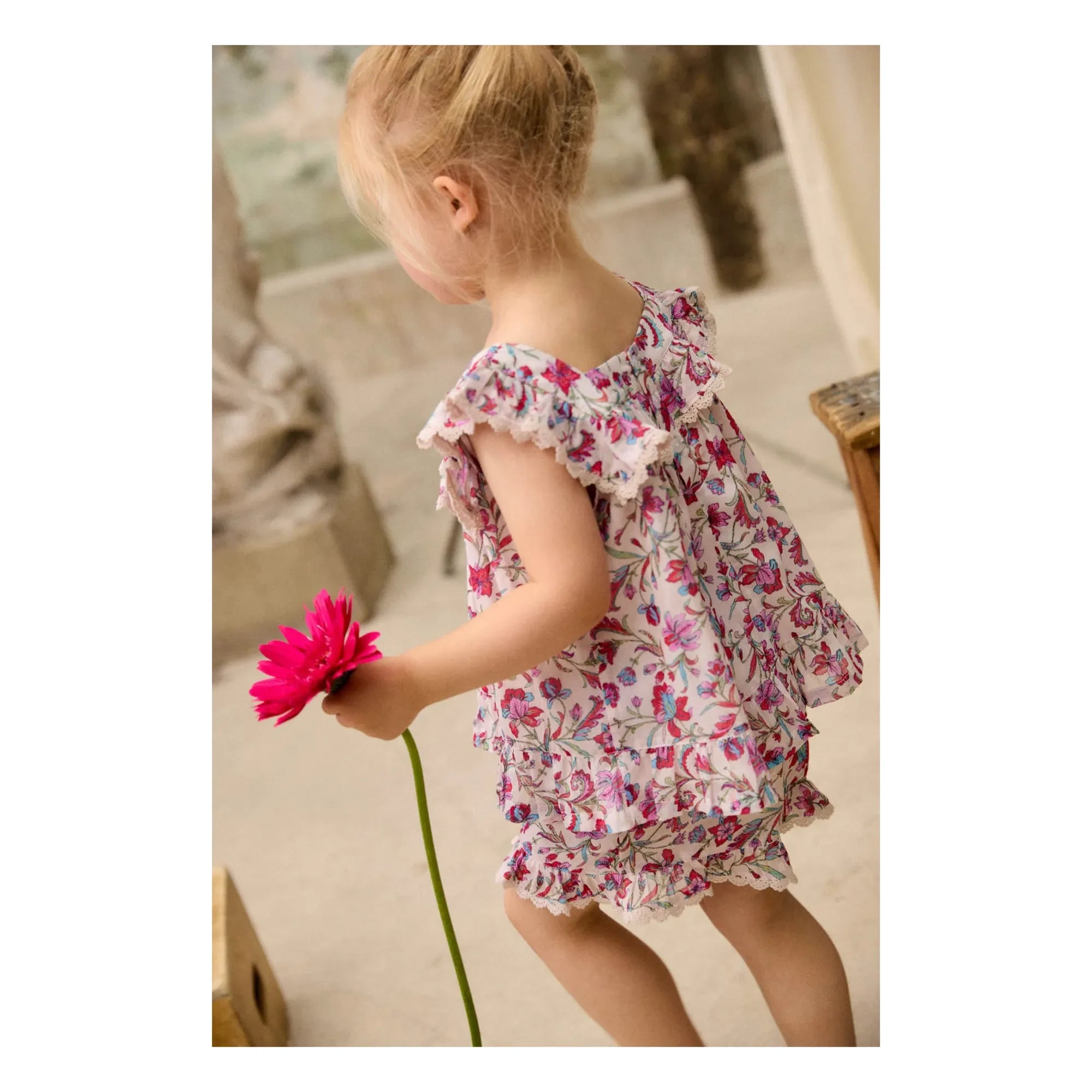 Louise Misha - Vallaloid Çiçek Desenli Kısa Şort | Krem