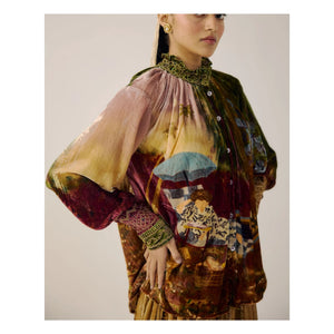 CORD - Farmer Lakeside Kadife Bluz | Bordo