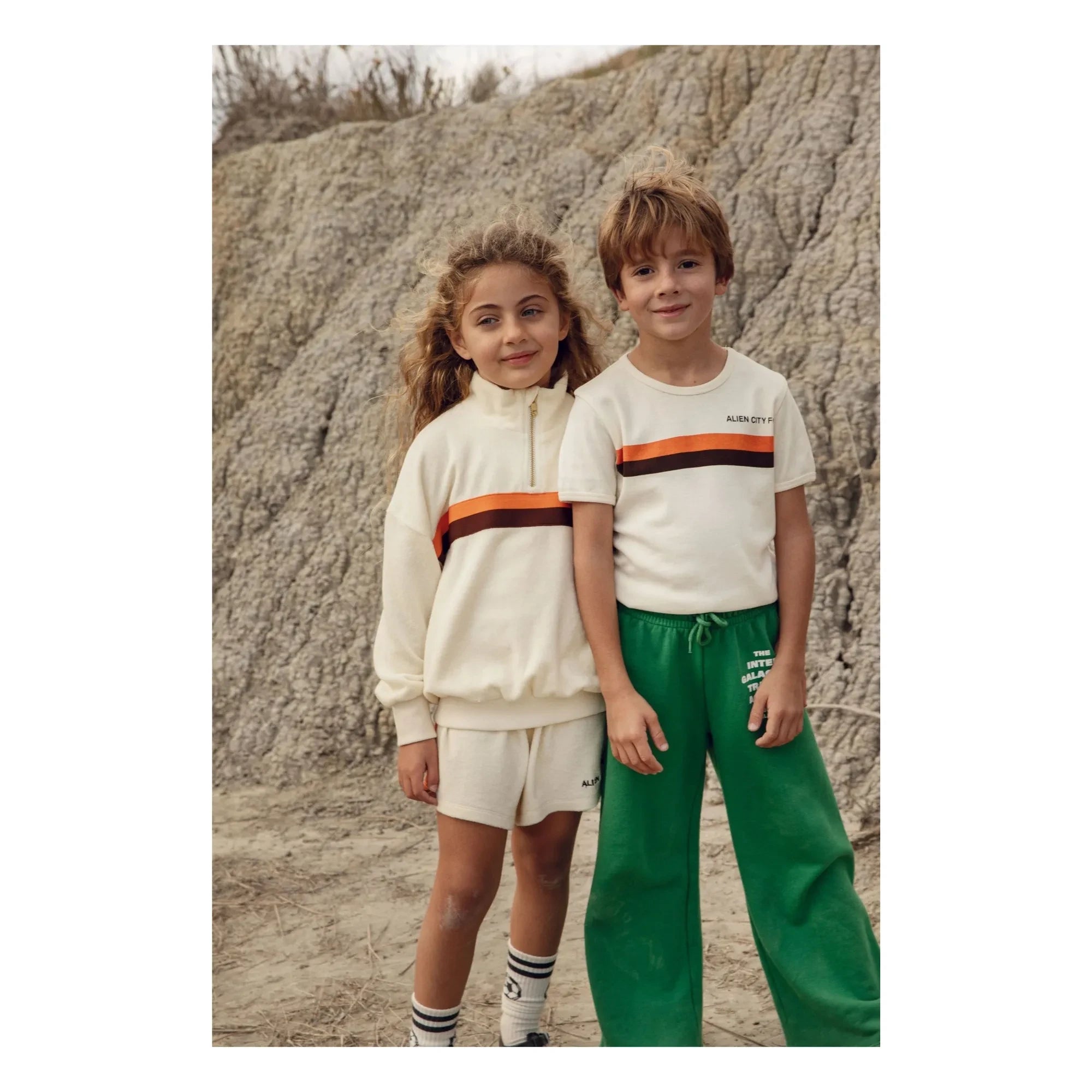 Mini Rodini - Alien City organik pamuklu terry sweatshirt | Ecru