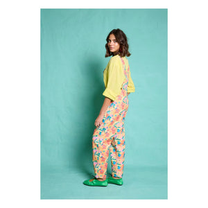 Favorite People - Toskana Çiçek Desenli Salopet - Kadın Koleksiyonu | Turuncu