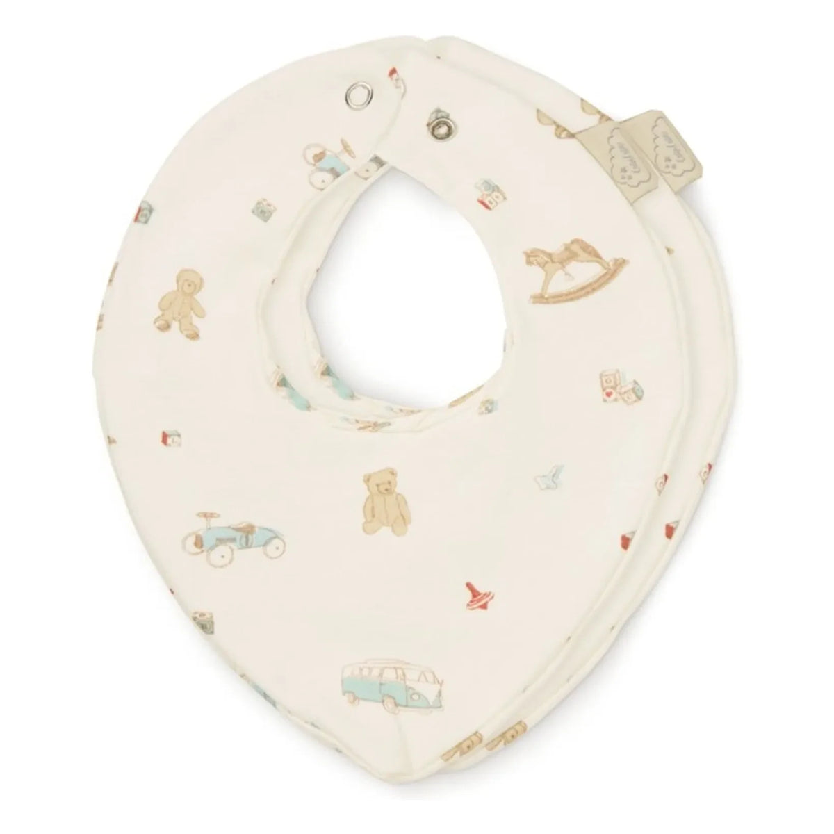 Cam Cam - Vintage Oyuncaklar Bandana Önlük - 2'li Set | Bej