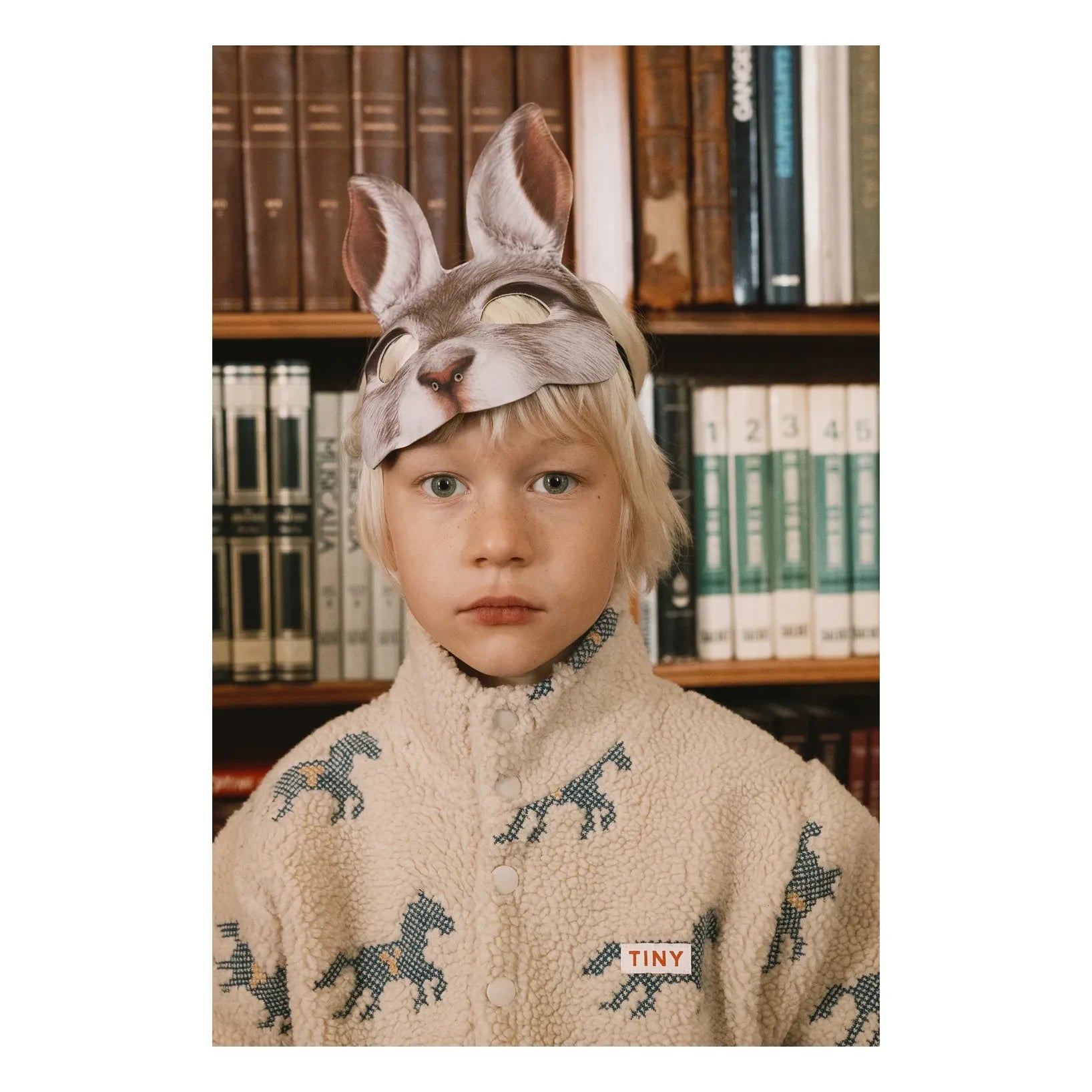 Tinycottons - At Desenli Sherpa Tarzı Fermuarlı Sweatshirt | Krem