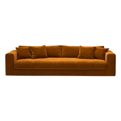 Panac Edition - Bellechasse hafif 4 kişilik kadife kanape - 260 cm | Konyak