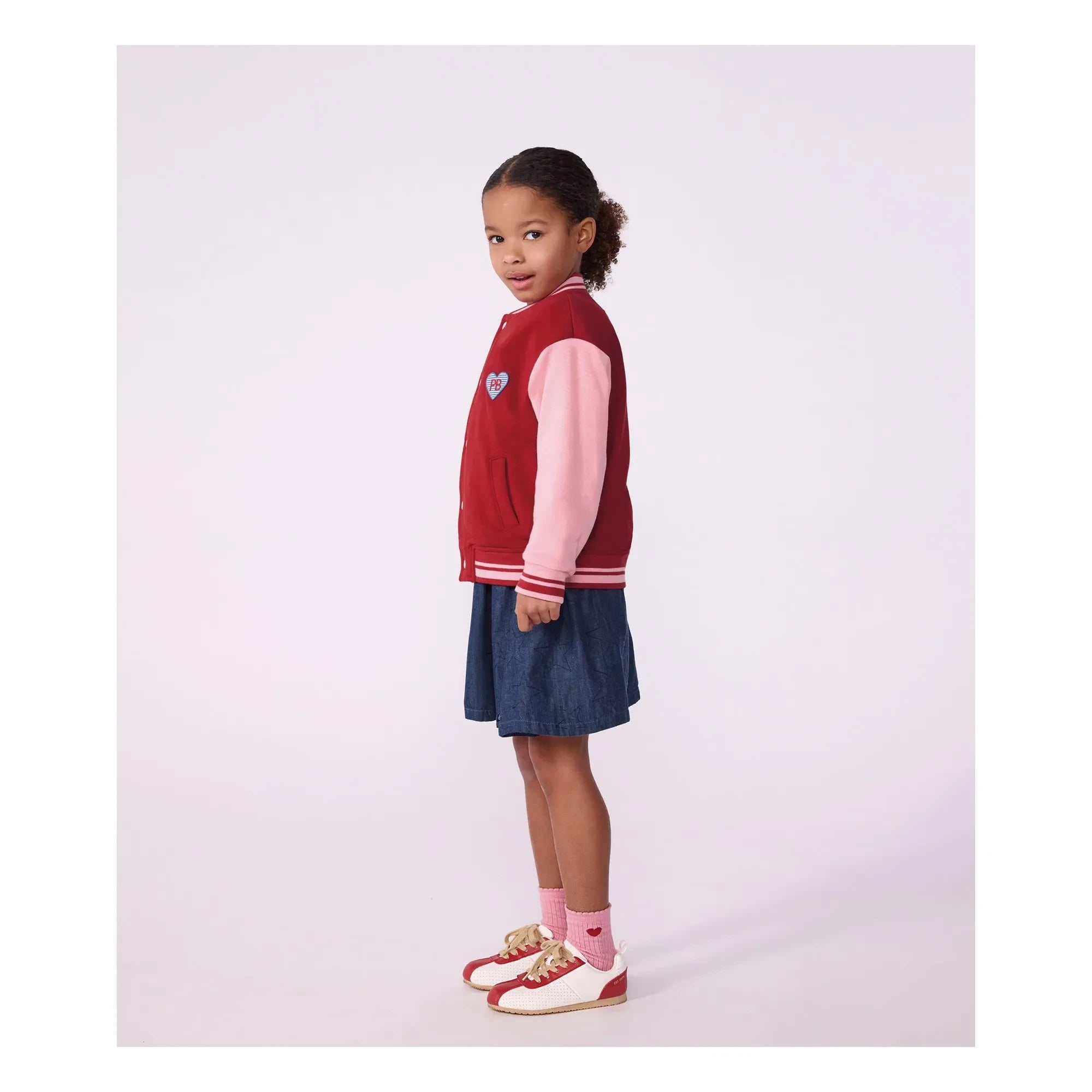 Petit Bateau - Teddy Colorblock PB Organik Pamuk Ceket | Kırmızı