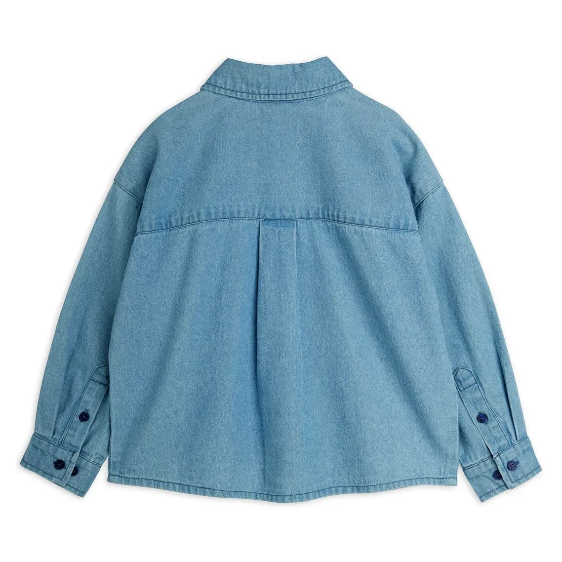 Mini Rodini - Mouffette Organik Pamuklu Denim Gömlek | Mavi