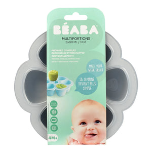 Béaba - Silikon Bebek Gıda Kalıbı - 6 x 90 ml | Açık Gri