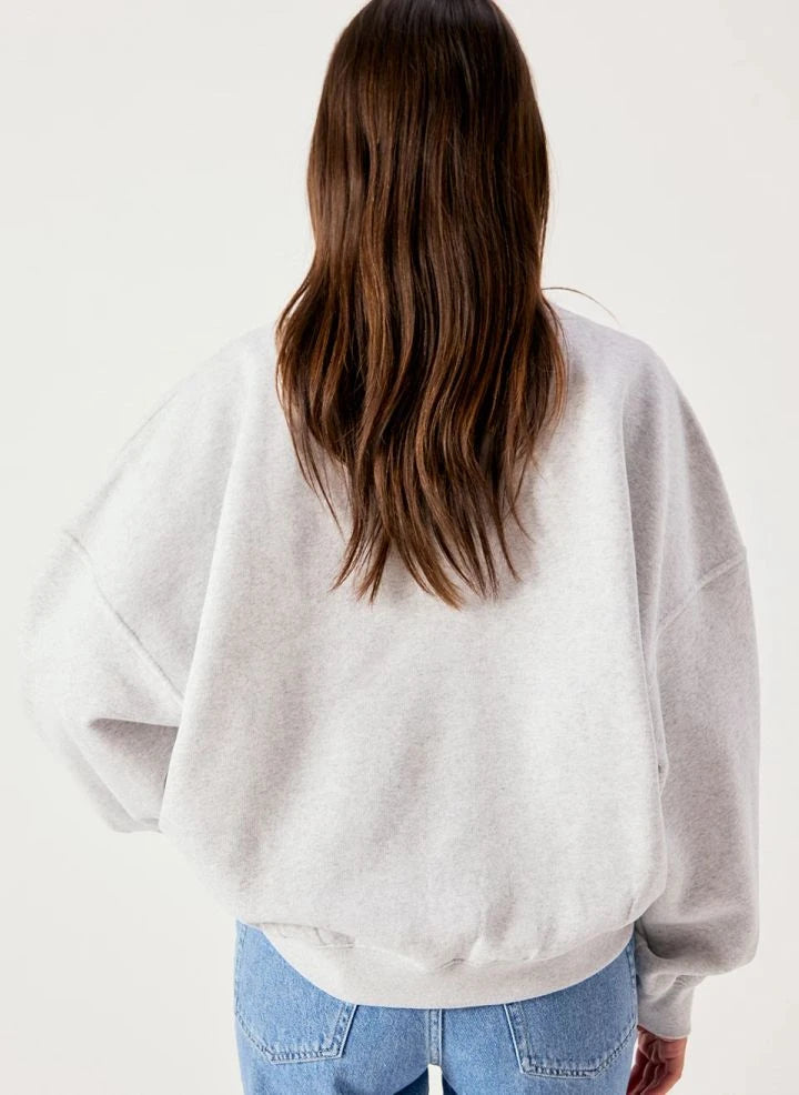 American Vintage - Baptown Pamuklu Sweatshirt | Gri melanj