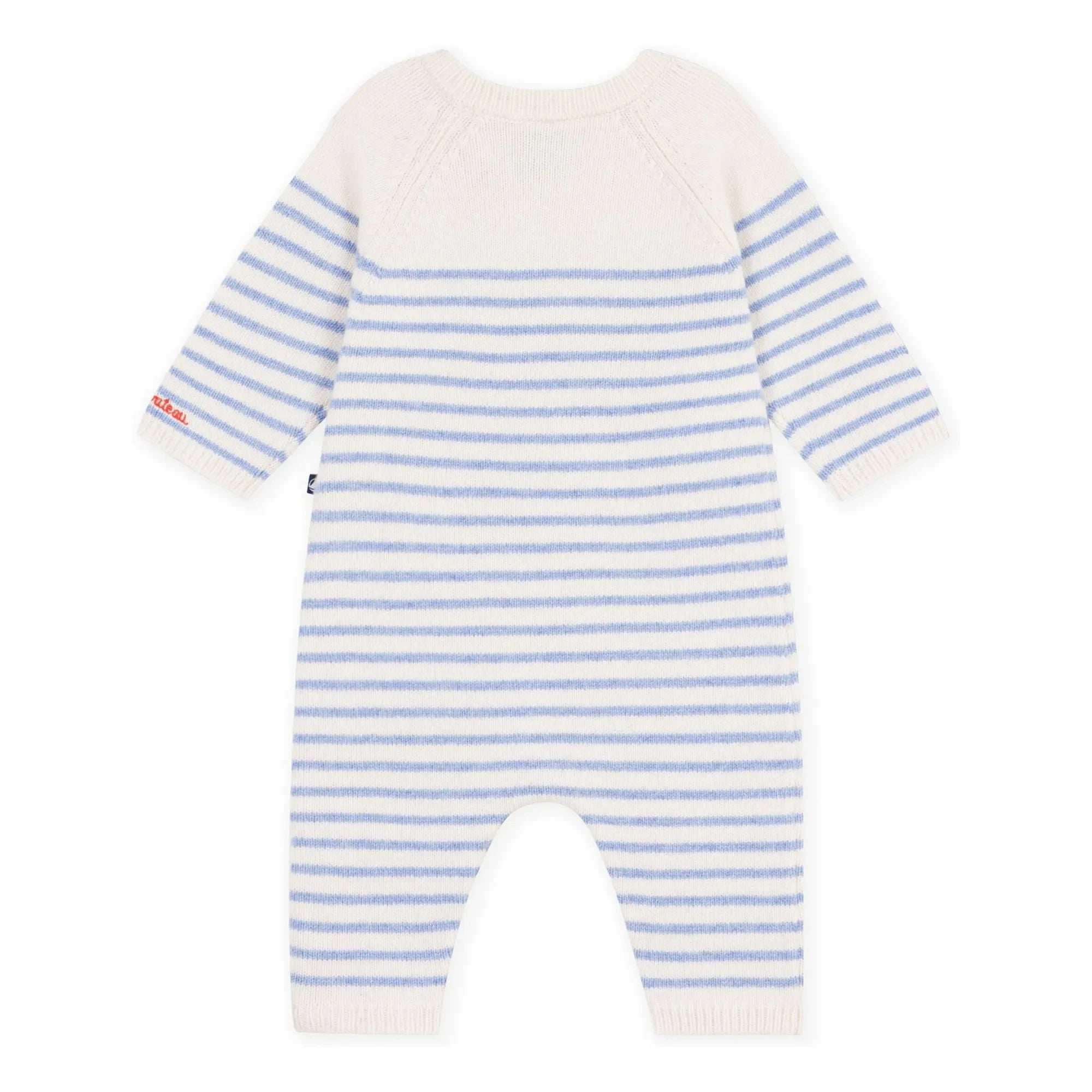 Petit Bateau - Çizgili Yün Tulum | Ecru