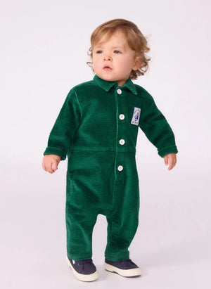 Petit Bateau - Pompist جمبسوت قطني عضوي مضلع | أخضر