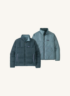 Patagonia - معطف قابل للارتداء على الوجهين محشو بريش الإوز | Steel